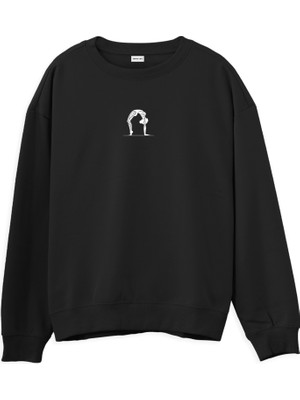 Chakrasana Yoga Regular Sweatshirt Siyah