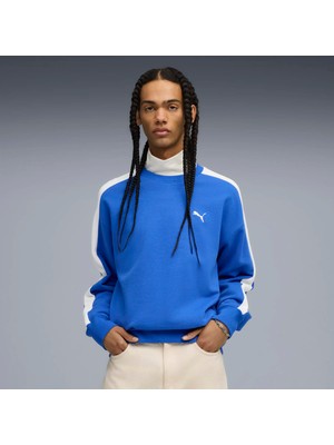 Puma Erkek Mavi Puma T7 Relaxed Crew Mavi Erkek Sweatshirt