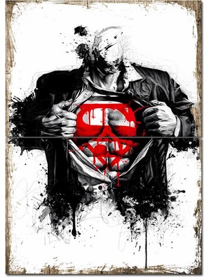 Superman Afiş Modern Mdf Tablo 70CMX 100CM