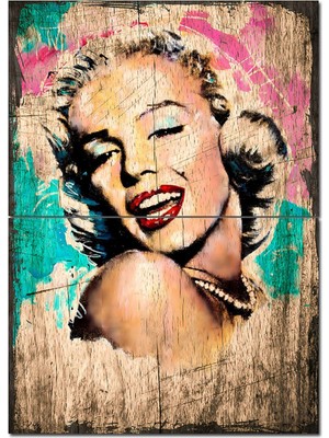 Eski Zeminde Marilyn Monroe Dekoratif Mdf Tablo 70CMX 100CM