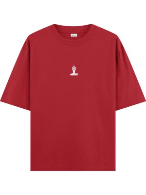 Sukhasana Yoga Oversize T-Shirt Kırmızı