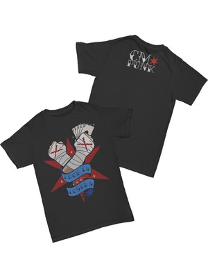cm Punk Hell Froze Over Baskılı Pamuk T-Shirt