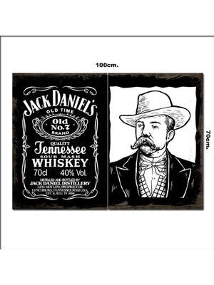 Bedeko Ahşap Tablo Jack Viski Görseli 70*100CM