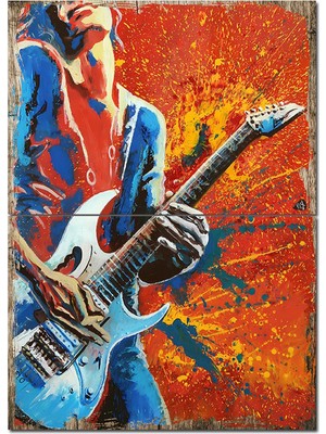 Gitarist Adam Model Ahşap Tablo 70CMX 100CM