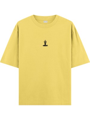 Sukhasana Yoga Oversize T-Shirt Sarı