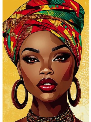Bedeko Afrikalı Kadın Ahşap Tablo