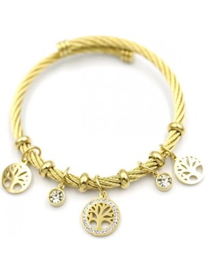 Hayat Ağacı Charm Bilezik - Altın