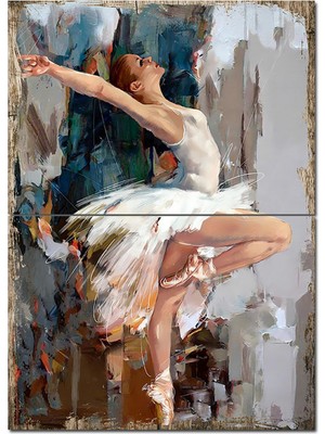 Balerin Kadın Hediyelik Ahşap Tablo 70CMX 100CM