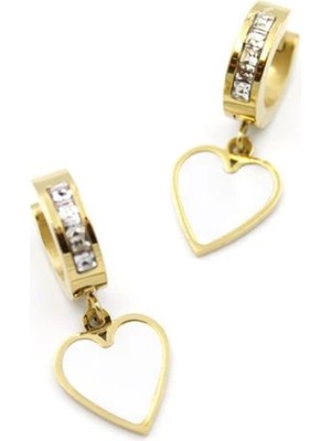 Sedef Kalp Küpe - Altın