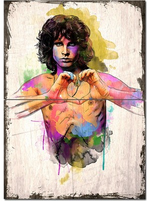 Jim Morrison Kalp Figürü Desenli Mdf Tablo 70CMX 100CM