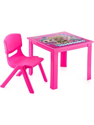Fiore LoL Çocuk Masa Sandalye Takımı Pembe H40 1-3 Yaş İçin