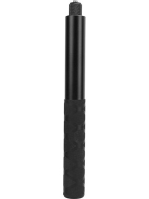 114CM Görünmez Selfie Çubuğu, INSTA360 X3, X2, X4, X5, One Rs, Go 3, One, One X, Evo ile Uyumlu, 180 gr Alüminyum Katlanabilir Uzatma Çubuğu, 1/4' Vidalı Bağlantı, 360° Görünmez Çekim, Siyah