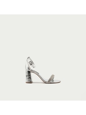 Togo Kadın Bantlı Taşlı Ayakkabı 060118, Gümüş, 40