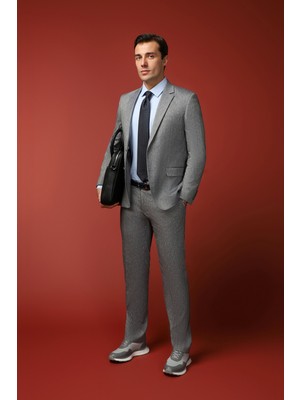 Kiğılı 7 Drop Slim Fit Dar Kesim Keten Karışımlı Takım Elbise