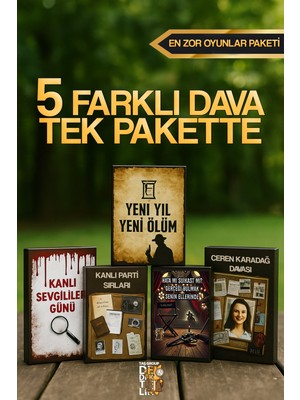 Taş Group Dedektiflik Dedektiflik Oyunu - Cinayet Oyunu - Dedektif Oyunu - Kutu Oyunları - Beşli Set