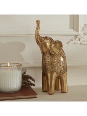 Karaca Home Elephant Biblo Gold 11,3X9,8X25,5 cm