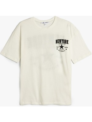 Koton Kadın T-Shirt 5SAL10662IK Ekru