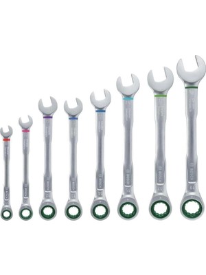 Bosch 8 Parça Cırcırlı Kombine Anahtar Seti Krom Vanadyum Çelik ile Profesyonel Kalite