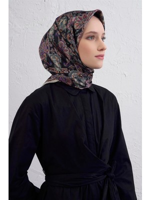 Armine Etnik Desen Saf Ipek Twill Eşarp 9416D 81