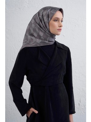 Armine Klasik Desenli Saf Ipek Twill Eşarp 9410D 88
