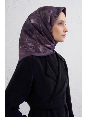 Armine Çiçek Desenli Saf Ipek Twill Eşarp 9409D 33