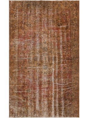 Hali.Net 152x250 cm Kahverengi Vintage Anadolu Eskitme Yün Halı | Salon Yatak Odası Halısı | Doğal Yün El Yapımı El Dokuma Hav Vermez | UNİQUE-35927