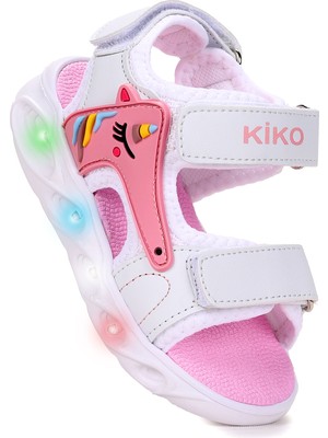  Unicorn Günlük Işıklı Cırtlı Kız Bebek Sandalet Ayakkabı
