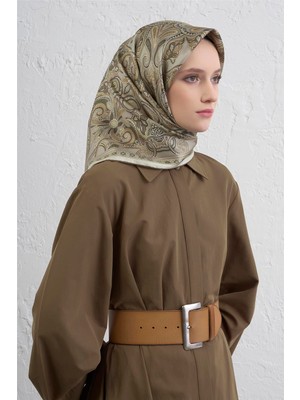 Armine Etnik Desen Saf Ipek Twill Eşarp 9421D 36