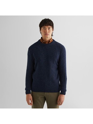 Gant Erkek Lacivert Regular Fit Bisiklet Yaka Kazak