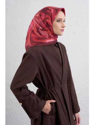 Armine Soyut Desenli Saf Ipek Twill Eşarp 9423D 07