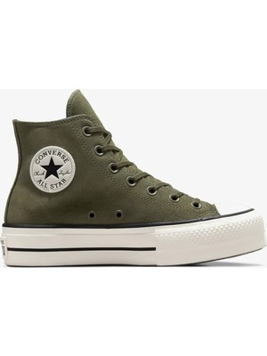 Converse Chuck Taylor All Star Lift Unisex Yeşil Süet Platform Sneaker