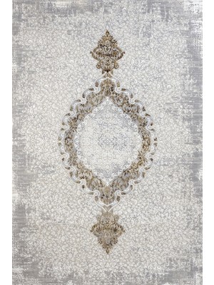 Bespoky Bej Klasik Etnik Modern Desenli Pamuk Makinada Yıkanabilir Hav Toz Vermez Leke Tutmayan Kaymaz Taban Dijital Makine Baskı Salon Yolluk Mutfak Halı