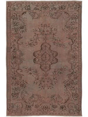 Bespoky Atina Kahverengi Eskitme Yün Modern Desenli Yün Hav Toz Vermez Leke Tutmayan Salon Yolluk Mutfak El Dokuma Halı