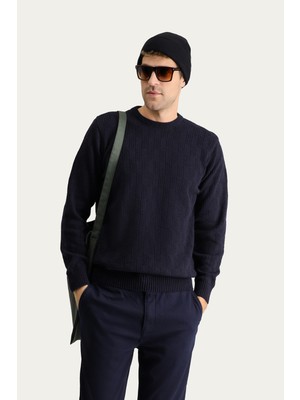 Kiğılı Bisiklet Yaka Regular Fit Yünlü Triko Kazak