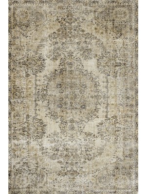 Bespoky 100x150 cm Kahverengi Modern Vintage Yıkanabilir Halı | Mutfak Balkon Yatak Odası Halısı | Leke Tutmayan Kaymaz | SRK_VİNTAGE-180