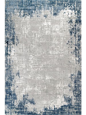 Bespoky 100x150 cm Gri Açık Gri Soyut Modern Lekeli Yıkanabilir Halı | Yatak Odası Mutfak Halısı | Leke Tutmayan, Kaymaz | KRM_SOFT-715