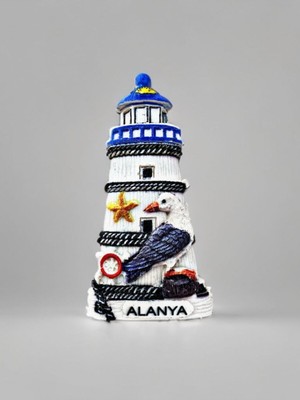 Alanya Temalı Kabartma Polyester Magnet. 4,5cm x 9cm