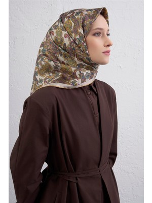 Armine Etnik Desen Saf Ipek Twill Eşarp 9416D 05