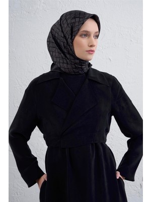 Armine Geometrik Desenli Saf Ipek Twill Eşarp 9438D 55