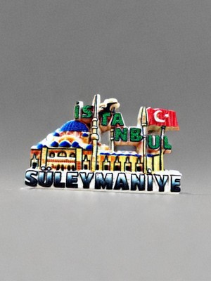 Istanbul / Süleymaniye Temalı Kabartmalı Polyester Magnet 9cm x 5,5 cm