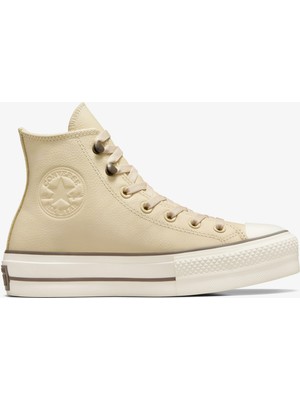 Converse Chuck Taylor All Star Lift Platform Weatherized Leather Unisex Krem Deri Bot