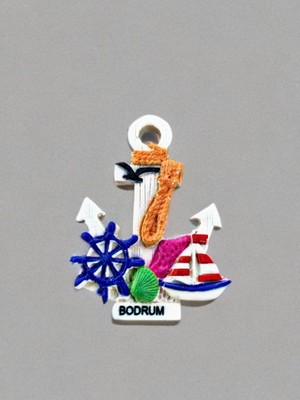 Bodrum Temalı Kabartmalı Polyester Magnet. 5,5cm x 7,5cm.