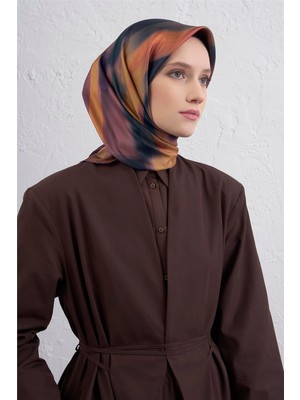 Armine Soyut Desenli Saf Ipek Twill Eşarp 9436D 82