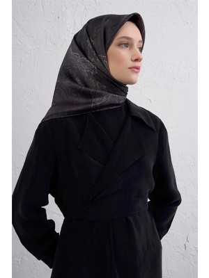 Armine Klasik Desenli Saf Ipek Twill Eşarp 9428D 52