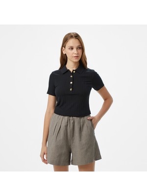 Nautica Kadın Siyah Regular Fit Polo