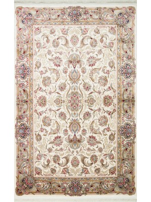 Halınet Nebo Çerçeveli Krem Viskon Dikdörtgen Modern Desenli Akrilik Hav Vermeyen Leke Tutmayan Kolay Temizlenen Yumuşak Makine Salon Yolluk Mutfak Halı