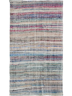 Hali.Net 165x300 cm Çok Renkli Soyut Bohem Çizgili Halı | Salon Yatak Odası Halısı | Hav Vermez | UNİQUE-32016