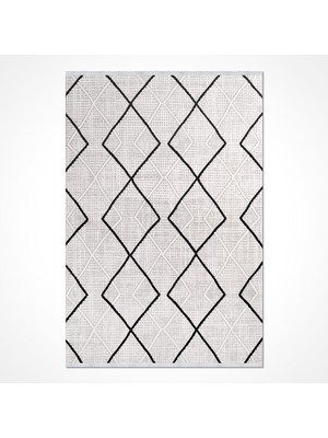 Hali.Net 80x150 cm Gri Filika Pamuk Yıkanabilir Klasik Halı | Mutfak Balkon Yatak Odası Halısı | Leke Tutmaz Hipoalerjenik | FİLİKA-11350K