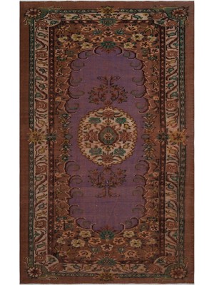 Hali.Net Atina Kahverengi Eskitme Yün Modern Desenli Yün Hav Toz Vermez Leke Tutmayan Salon Yolluk Mutfak El Dokuma Halı