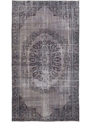 Hali.Net 169x282 cm Yeşil Vintage Anadolu Eskitme Yün Halı | Salon Yatak Odası Halısı | Doğal Yün El Yapımı El Dokuma Hav Vermez | UNİQUE-16720